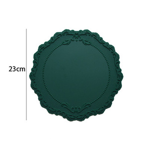 2023 Retro Colorful Silicone Lace <b>Trivet</b> Lightweight Pad Coaster for Kitchen Table Home Woven Design for Wedding Occasions Food - Product Image 2