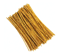 Vente en gros de tiges en chenille pailletées 6mm 30cm, bâtonnets décoratifs colorés et duveteux pour loisirs créatifs, fleurs et décorations de Noël