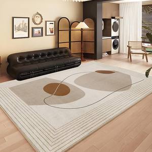 พรมปูพื้นรูปทรงเรขาคณิตแบบนามธรรมทันสมัย รูปทรงสี่เหลี่ยมผืนผ้า กันลื่น ขนนุ่ม สำหรับห้องนั่งเล่น ห้องนอน ดีไซน์หรูหราเบาๆ คอลเลคชั่นฤดูใบไม้ร่วง 2025 - Product Image 3