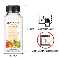 Bouteilles de jus vides de 12 oz en stock local aux États-Unis, bouteilles de jus uniques, bouteilles d'eau réutilisables, contenants de boissons jetables en vrac pour boissons de 8 oz