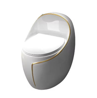 Cuvette de toilette en céramique en forme d'œuf, toilette portable en céramique, ensemble de toilettes pour salle de bain