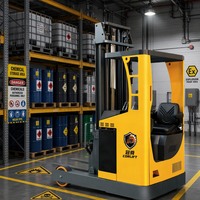 Chariot élévateur électrique avec batterie au lithium, type autoporté, pneus en polyuréthane, centre de charge 600 mm, modèle CQD15