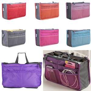 Sacs de rangement de voyage en nylon pour femmes, couleur bonbon, universels, pour maquillage et cosmétiques, sac fourre-tout à double fermeture éclair, pochette pour articles divers - Product Image 4