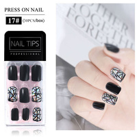 Teclast — faux ongles en acrylique pour filles, bout carré complet, pré-design, de haute qualité, pression courte, pointes d'ongles pour filles