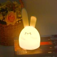 Lampe LED Lapin Tactile Rechargeable USB de Haute Qualité, Lampe de Table Tactile, Veilleuse Mignonne pour Enfants, Lampe de Chevet pour Enfants