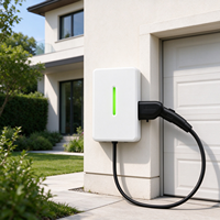 Borne de recharge murale domestique 7 kW, prise Type 2, monophasé AC, voyant LED, étanche IP65, pour maison, garage, cour