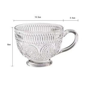 Gobelet en verre de style nordique de 400 ml avec motif floral, réutilisable et portable, à paroi simple, grande capacité, unisexe, pour la maison, le bureau, les cadeaux - Product Image 5