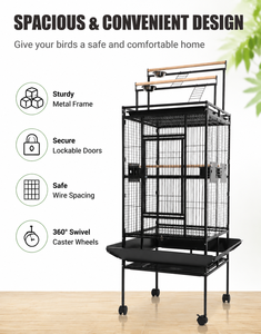 Gazebo <span class=keywords><strong>de</strong></span> Acero y Hierro para Pájaros con Jaula Exterior y Casa para Pájaros Colgante, Espacioso, a Prueba <span class=keywords><strong>de</strong></span> Escapes, Seguro y con Diseño Elegante - Product Image 5
