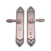 Poignée de porte d'entrée antivol en acier inoxydable de style européen, finition bronze antique rouge, en gros et en stock