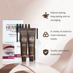 ชุดสีสำหรับสักคิ้วย้อมสีแบบเฮนน่าสำหรับคิ้วและผิวหนังชุดย้อมสีแบบติดทนนานโลโก้ตามสั่ง - Product Image 3