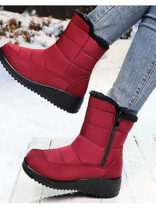 รองเท้าบูทหิมะสำหรับผู้หญิง กันน้ำ ระบายอากาศได้ดี บุขนอุ่น รองเท้าบูทข้อสั้น พื้นรองเท้า EVA หนา กันลื่น เหมาะสำหรับกิจกรรมกลางแจ้ง สวมใส่สบาย - Product Image 2