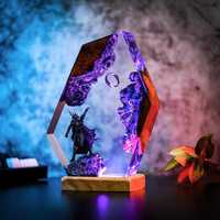 Lampu Figur Resin Buatan Tangan Bentuk Bunga Gaya Lord Rings, Lampu Malam untuk Rumah/Kamar Tidur, Kemasan Karton, Cocok untuk Hadiah