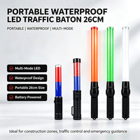 Bâton de signalisation routière portable multi-mode, étanche, en plastique, alimenté par batterie, avec LED, 26 cm, pour zones de construction
