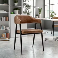 JP Meubles de magasin de café en gros bon marché Fauteuil en cuir PU Chaise de salle à manger Chaises et tables de restaurant d'intérieur
