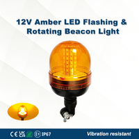 Feux de signalisation 12 watts, tension de fonctionnement : DC12-24V, type de montage monopolaire, IP67, couvercle en PC, base en ABS, lampes pour chariot élévateur