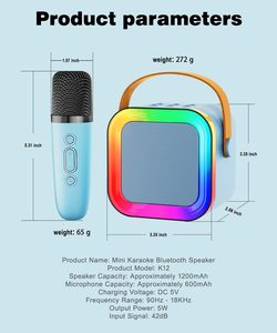 Kid <b>Mini</b> Karaoke Machine-Wireless 5W Portable <b>Speaker</b> with 10m Range Educational Toy for 5-15 Years Unisex <b>Mini</b> Karaoke Machine - Product Image 2