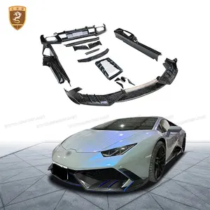 Forged Carbon Front Lip Rear Diffuser Side Skirts Rear Engine Trunk Cover Car Body Kit For Lamborghini Huracan Lp610 Body Parts