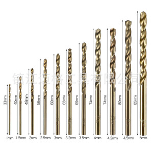 Lingxian Hss Co Twist Drill Bit 1mm-13mm Straight Shank Gold Finish Metal Drilling - Product Image 5