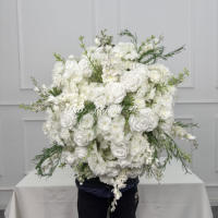 Decoraciones para Mesa de Boda, Arreglos Florales de Rosas de 50 cm, 60 cm, 70 cm, 80 cm, con Follaje Verde, Centros de Mesa Naranja y Morado, Bola de Flores