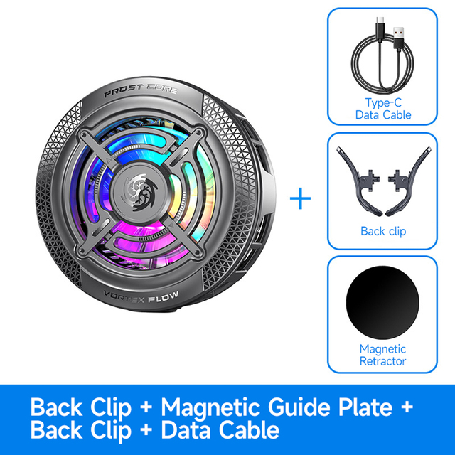 Portable Mobile Phone Cooling Fan RGB Light Cellphone Radiator Magnetic Cell Phone Cooler for iPhone Series/Android/Tablet/iPad