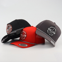 Gorra Deportiva de Golf Personalizada OEM Unisex de 5 Paneles, Gris, 100% Poliéster Oxford Dobby, con Diseño de Puntos, Leopardo, Frutas en Relieve, Logotipo de Goma y Perforaciones