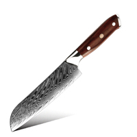 Couteau de chef professionnel japonais 67 couches en acier inoxydable damas cuisine Santoku Sushi Sashimi avec manche en bois de rose