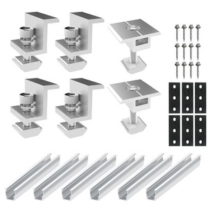 Solar Mounting System <b>U</b> Channel Rail 20cm Anodized Aluminum Solar Panel <b>Clamp</b> Kit For PV Installation - Product Image 1