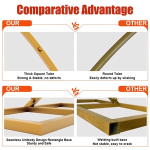 Staffa ad arco in ferro battuto transfrontaliero decorazione <span class=keywords><strong>per</strong></span> <span class=keywords><strong>festa</strong></span> nuziale dorata forniture <span class=keywords><strong>per</strong></span> sfondo da parete arco ad anello a palloncino semicircolare - Product Image 5