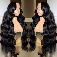Perruque brésilienne en gros, perruques de cheveux humains ondulés, densité 180% 250%, perruque brésilienne vierge sans colle avec dentelle transparente