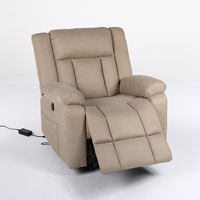 Chaise inclinable électrique en tissu microfibre Style de loisirs extensible pour personnes âgées pour bureau à domicile et meubles de salon