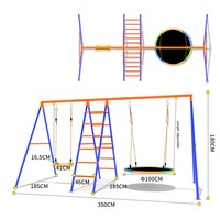 Balançoire pour enfants, balançoire double pour l'extérieur, aire de jeux pour la maternelle, balançoire multifonctionnelle pour la communauté, structure d'escalade pour la maison et la cour