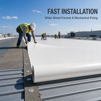 Membrane imperméable en PVC, feuille de chlorure de polyvinyle renforcée avec support flexible pour toitures plates et sous-sols