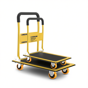 Chariot à main convertible Lingoub à quatre roues en acier, roues en caoutchouc silencieuses, chariot de courses portable pour le transport - Product Image 1