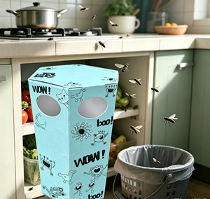 Trampa para Moscas de la Fruta en Caja de Papel Ecológica, Contenedor Desechable para Atrapar Moscas de la Fruta, para Control de Plagas en Interiores, Cocina y Jardín - Product Image 3