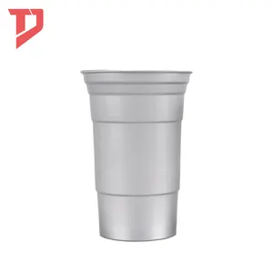 Многоразовая алюминиевая Одноразовая чашка пивной колы под заказ, чашка для кемпинга, многоразовая кружка для вечеринок, алюминиевая чашка для холодных напитков, 12 унций