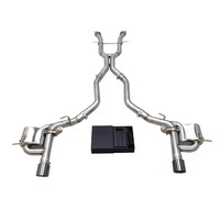Bagian tengah dan bagian ekor knalpot baja tahan karat poles DZ dengan peredam suara untuk Jeep Grand Cherokee 6.2L - Garansi 3 Tahun