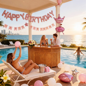 Kit de ballons d'<span class=keywords><strong>anniversaire</strong></span> - Saint-Valentin, décoration de fête d'<span class=keywords><strong>anniversaire</strong></span> pour petite amie, ensemble complet de ballons en aluminium - Product Image 2