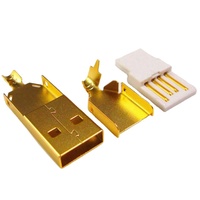 Connecteur USB Type A C de haute qualité pour homme et femme, plaqué or, pour la charge