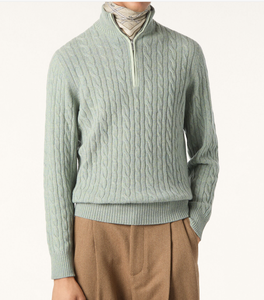Pull en cachemire torsadé à col montant pour homme, anti-boulochage et anti-plis, idéal pour l'hiver et les affaires - Product Image 2