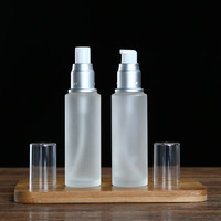 Flacons de sérum en verre transparents rechargeables de 30/40/50/80/100/120ml avec diffuseur à roseaux Récipient cosmétique vide et pompe à lotion et crème