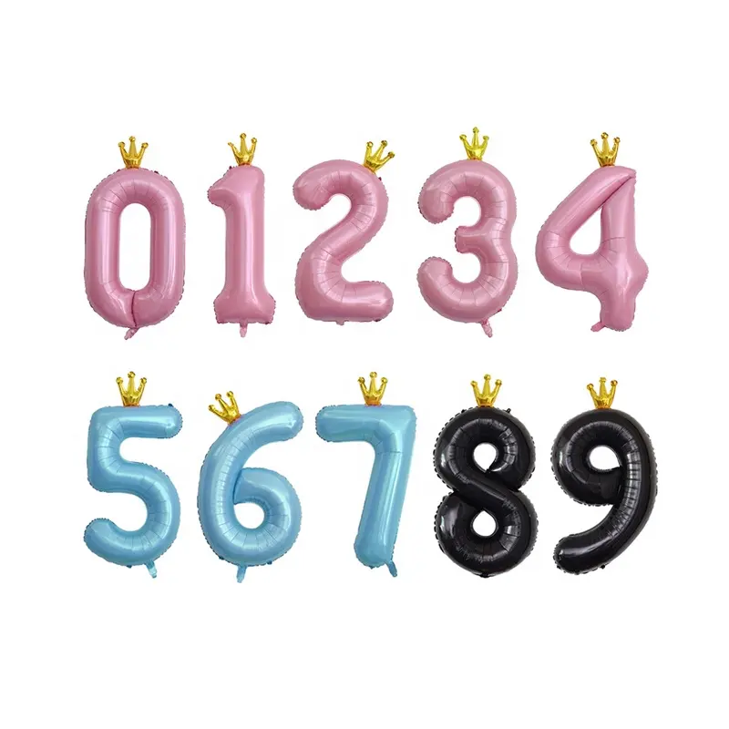 globos de numeros toys baby shower graduation birthday number with crown decorations balloons