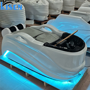 Fauteuil de lavage électrique KISEN pour salon de coiffure, avec dossier et repose-jambes réglables, fonction massage, pour barbier professionnel, institut de beauté et spa. - Product Image 4
