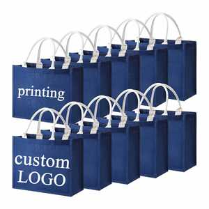 Bolsa de Compras de Yute Azul Rey Grande Personalizada al por Mayor, Bolsa de Computadora para Compras de Productos de Múltiples Colores - Product Image 1