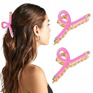 Pinces à cheveux créatives en forme de crayon pour femmes, barrettes à nœud papillon pour queue de cheval mi-haute, usage quotidien, en métal de haute qualité - Product Image 4