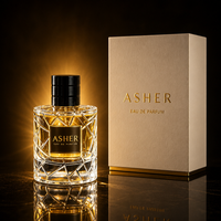 Flacon de parfum vide de luxe 50 ml en verre taillé géométrique, à facettes, côtelé, avec capuchon noir et base ronde lourde, avec boîte et logo personnalisé