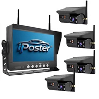 Caméra de recul solaire sans fil IPoster avec base magnétique, alimentée par batterie, moniteur DVR 7 pouces et mode veille pour camping-car, caravane, fourgonnette