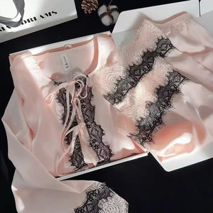 Set Piyama <span class=keywords><strong>Satin</strong></span> Bordir Reguler Dasar Kustom 2 Potong Wanita Sutra Mewah Piyama Polos Wanita Set Pakaian Tidur Piyama <span class=keywords><strong>Satin</strong></span> - Product Image 1