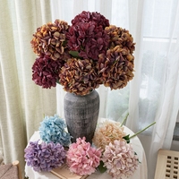 CL30003 Fleurs d'hortensia artificielles pour la décoration intérieure, arrangements floraux de fête, centres de table de mariage, fausses fleurs en soie vintage