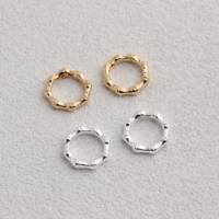 Fermoir à ressort rond en forme de bambou en or 14K plaqué or/argent S925, mousqueton, boucle en O, fournitures pour la fabrication de bijoux