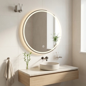 <span class=keywords><strong>Espejo</strong></span> de <span class=keywords><strong>Baño</strong></span> LED Inteligente <span class=keywords><strong>Redondo</strong></span> de Estilo Europeo <span class=keywords><strong>con</strong></span> Control Táctil y <span class=keywords><strong>Luz</strong></span> Cálida - Product Image 2
